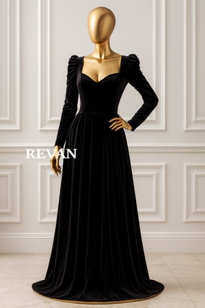 فستان سهرة فاخر من ريڤــان مخملي طويل