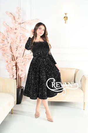 فستان سهره  قصير  بالترتر