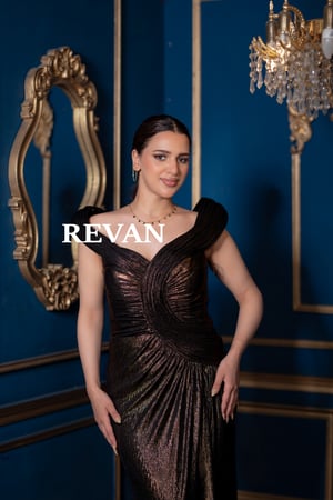 فستان سهرة ليزر لامعه