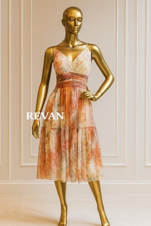 فستان ميدي مزهر بتصميم ناعم ورومانسي من ريڤــان