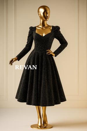 فستان أسود فاخر من ريفان