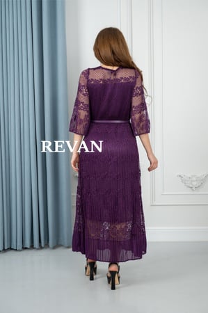 فستان عيد ميدي بحزام أنيق من ريڤــان