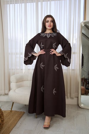 جلابية رمضانية أنيقة بحزام ناعم من ريڤــان