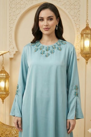 جلابية رمضانية مطرزة بتفاصيل أنيقة من ريڤــان