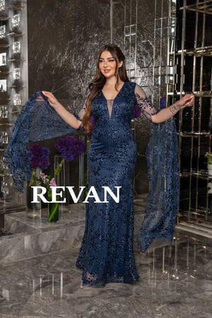 فستان سهرة تل مطرز