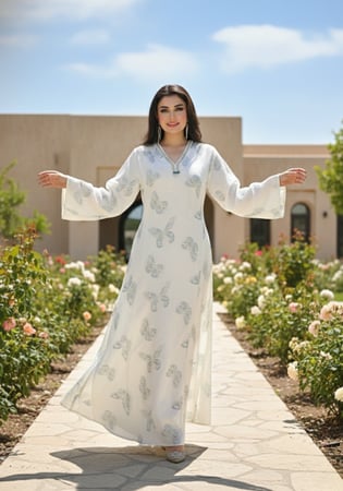 جلابية رمضانية بنقشة ناعمة وقصة مريحة من ريڤــان