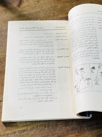 من نوادر الكتب كتاب بعنوان التدريبات الحديثة في كرة القدم عام ١٩٨٧م
