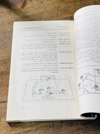 من نوادر الكتب كتاب بعنوان التدريبات الحديثة في كرة القدم عام ١٩٨٧م