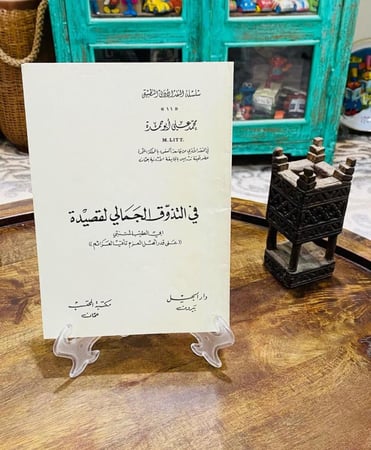 من النوادر؛ سلسلة النقد الأدبي التطبيقي في التذوق الجمالي لقصيدة أبو الطيب المتنبي (على قدر أهل العزم تأتي العزائم) الطبعة الأولى عام ١٤٠٤هـ - ١٩٨٤م؛ بحالة المطبعة لم يستخدم