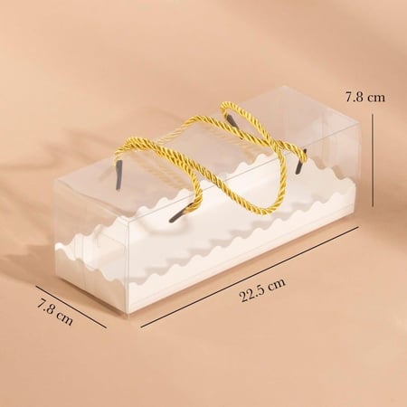 علب ورقية مستطيلة بغطاء شفاف - (12) حبة| 22.5*7.8*7.8 سم