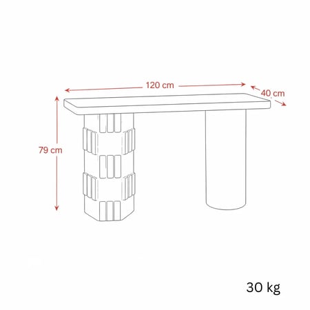 كونسول روفل بتصميم عصري يجمع بين سطح خشبي دافئ وقواعد منحوتة بتفاصيل مميزة