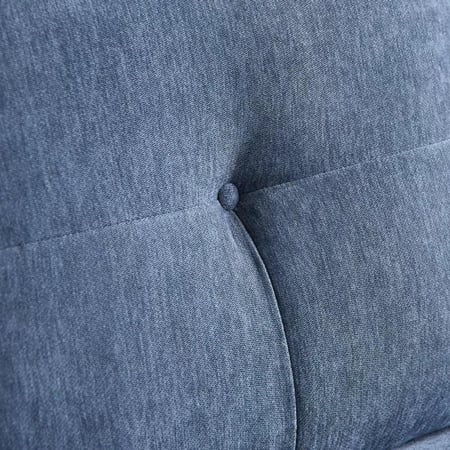 كنبة لوريتّا بمقعدين قماش لون ازرق بارجل بلاستيك متين اسود