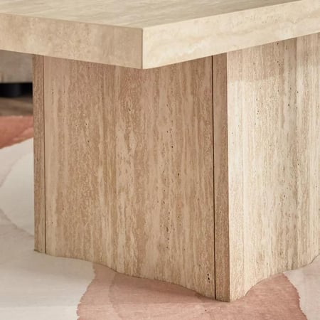 طاولة قهوة أوريليانا من ألواح ليفية متوسطة الكثافة بسطح حجري