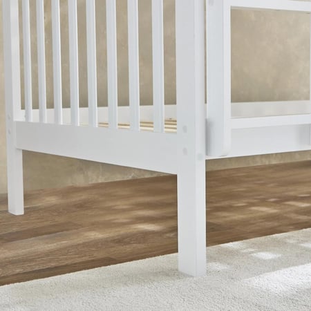 سرير فردي بطابقين من هامبتون معدن باللون الابيض مقاس 90x200 سم