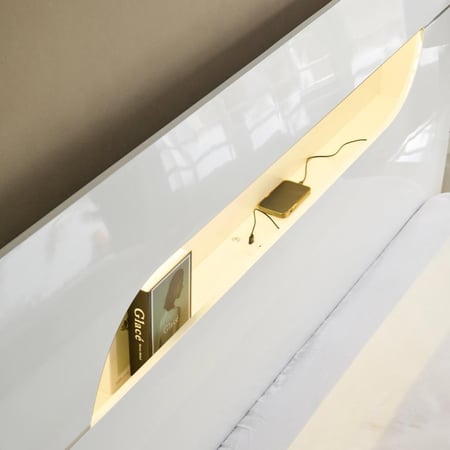 طقم غرفة نوم كينج بلمعان عالي 4 قطع من ديكسون - 180x200 سم