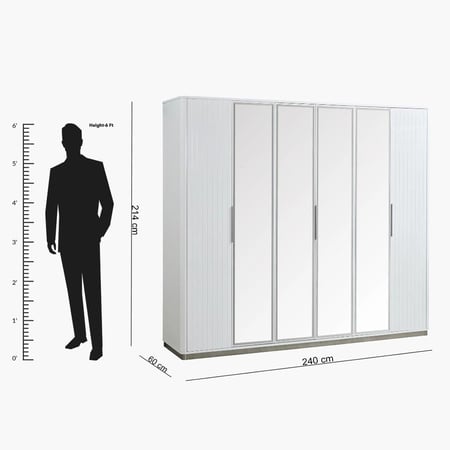 دولاب ملابس ريجينسي خشب 6 أبواب مع مرايا مقاس 214x60x240 سم