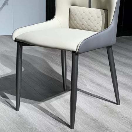 طقم طاولة سفرة بسطح حجري متكلس 6 كراسي بأرجل معدن اسود من - ميرفونا