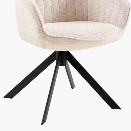 طقم طاولة شاي ليفيا مقعدين قماش بيج بأرجل معدن اسود مع طاولة من الحجر الملبد