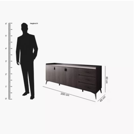 وحدة تخزين 3 أبواب و3 أدراج وسطح من الحجر الملبد من مارويل