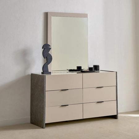 طقم غرفة نوم سوبر كينج عالي اللمعان 5 قطع من كارتر - 200x200 سم