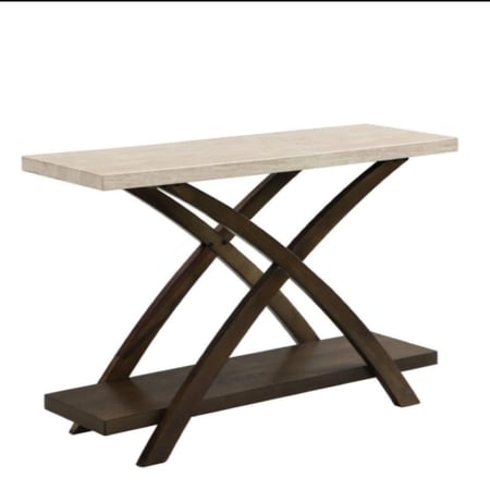 كونسول مدخل داماس خشب لون بني و بيج مقاس 120x78x40 سم