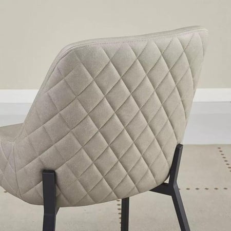 طقم طاولة سفرة كبيرة مع وبوفيه 4 أبواب و 4 ادراج ألواح ليفية متوسطة الكثافة لون اسود مع بيج 12 كراسي قماش رمادي بأرجل معدن اسود -من إلفارا