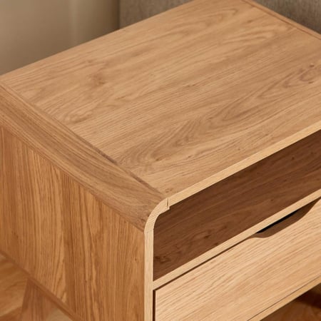 طقم طاولة قهوة أرفانيا وطاولتان جانبيّتان بدرج من خشب هندسي لون بيج