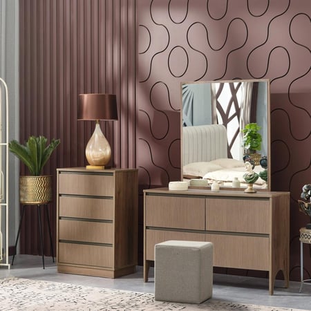 طقم غرفة نوم كينج 6 قطع من جينوفا - 180x200 سم