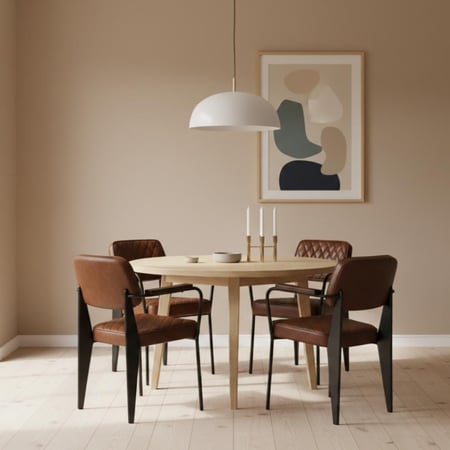 كرسي طعام جلد بني فاخر - ماريونا