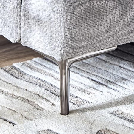 كرسي أوستن بمساند ذراعين قماش بوليستر لون رمادي بارجل معدن