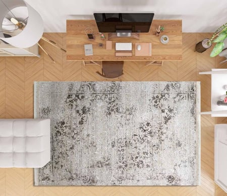 سجادة إليت من روفال بتصميم مودرن يضفي لمسة جمالية أنيقة لون بني-كريمي