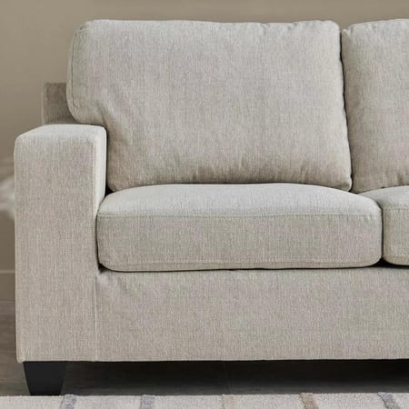 كنبة إيليت قماش  مقاعدين لون كريمي بأرجل بلاستيك متين