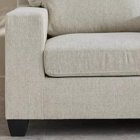 كنبة إيليت قماش مقعد واحد لون كريمي بأرجل بلاستيك متين