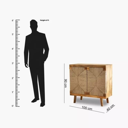 خزانة بوفيه جانبية نيريسا 2 باب من الخشب الصلب