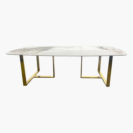 طقم سفرة فاخر 8 مقاعد بسطح من الحجر الملبد من أرتيور