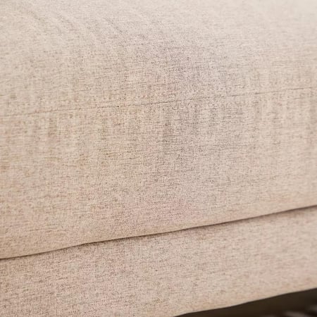 كنبة فيرينا مقعدين قماش لون بيج داكن بارجل معدن اسود