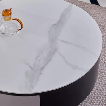 طقم طاولات فيورالبا قطعتين من الزجاج والحجر الملبد