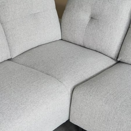 كنبة زاوية زين  يسار قماش لون كريمي  بظهر قابل للتعديل بارجل معدنية