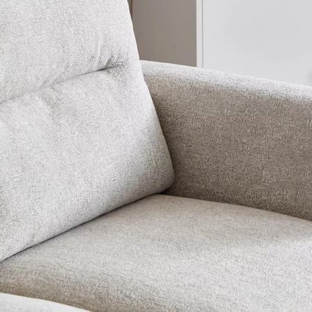 كنبة رافيلّو مقعدين  قماش بوكلية لون رمادي فاتح بارجل خشب بني