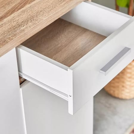 ركن قهوة خشب 5 أبواب بدرج من افورد لون أبيض في خشبي