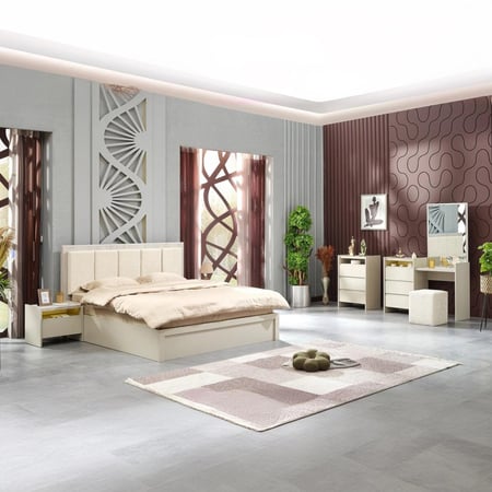 طقم غرفة نوم كينج 6 قطع من زيتا - 180x200 سم