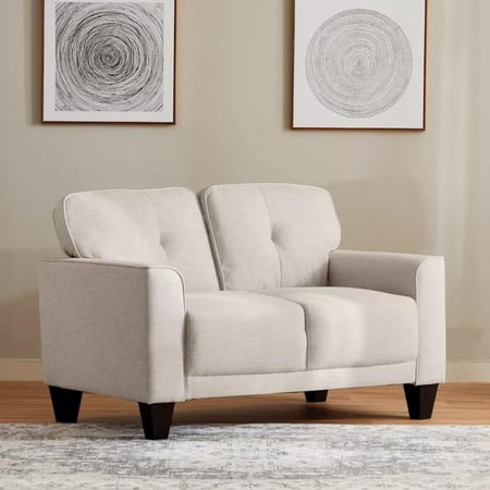 كنبة بورتوفينو  3 مقاعد قماش لون بيج بارجل بلاستيك ميتن