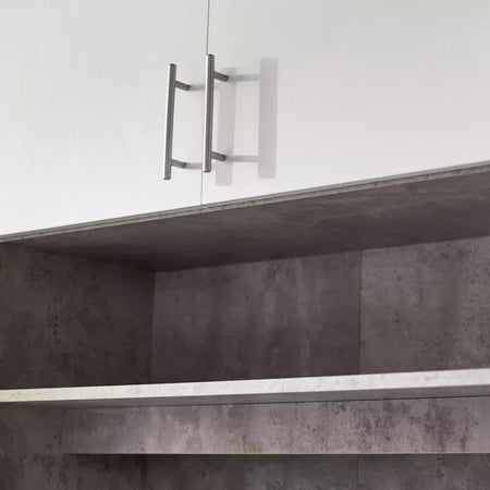 ركن قهوة دوراتا 5 أبواب و 3 ادراج و 7 رفوف خشب هندسي ابيض