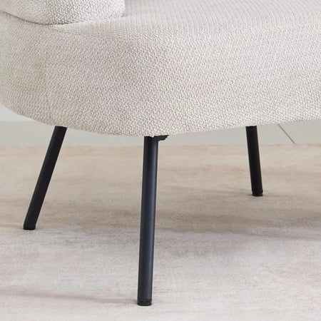 طقم طاولة شاي نيريسا مقعدين قماش رمادي بأرجل معدن اسود مع طاولة حجر ملبد