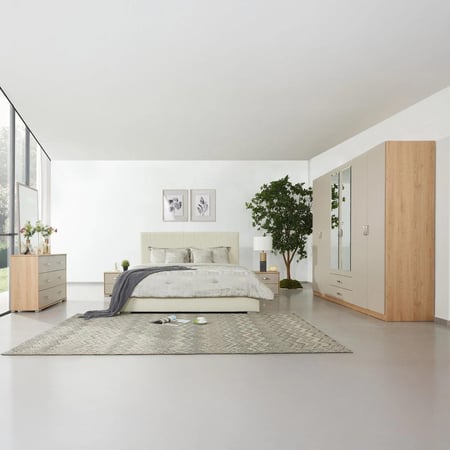 دولاب ملابس لازيو 6 أبواب مع أدراج و مرايا مقاس  243x60x216 سم