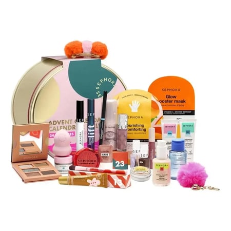 مجموعة سيفورا الفاخرة للعناية بالبشرة والمكياج - مجموعة هدايا مكونة من 24 قطعة