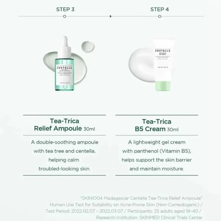 مجموعة السفر تي-تريكا للعناية بالبشرة وعلاج حب الشباب 4 قطع من سكين1004