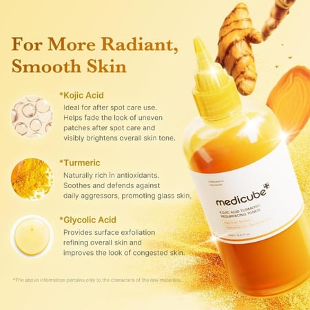 تونر ميديكيوب بالكوجيك اسيد والكركم لتفتيح وتجديد البشرة – 250 مل