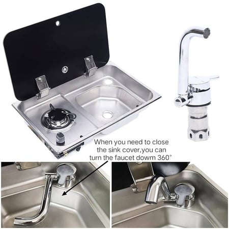 صنبور قابل للطي خطين حار/بارد 2