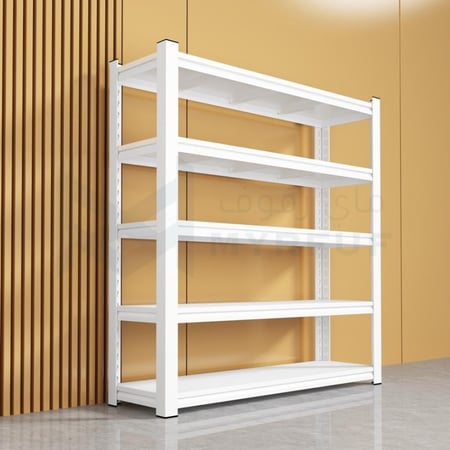 رفوف سهلة التركيب 195×120×45 سم - 5 أدوار - أبيض